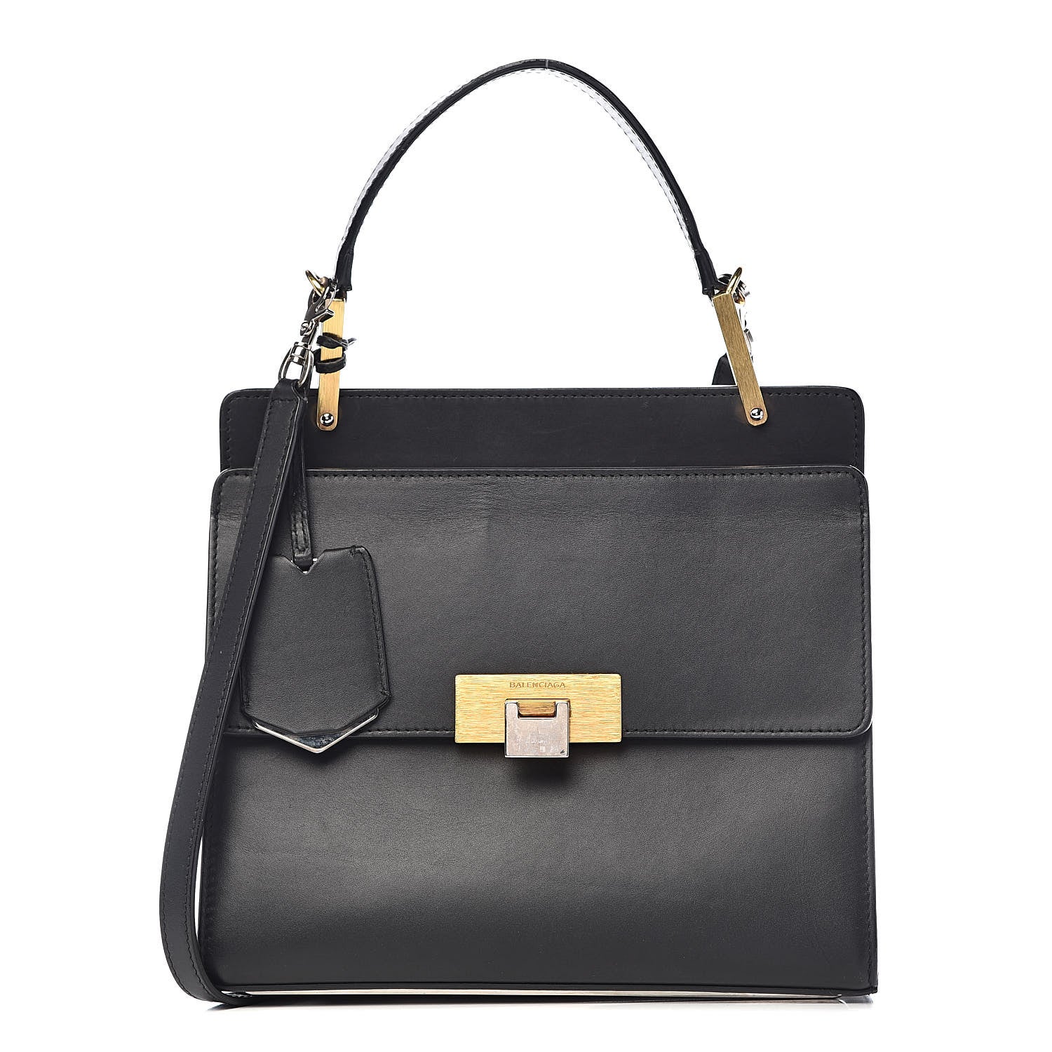 Balenciaga Calfskin Le Dix S Cartable Shoulder Bag Black 1 of 14