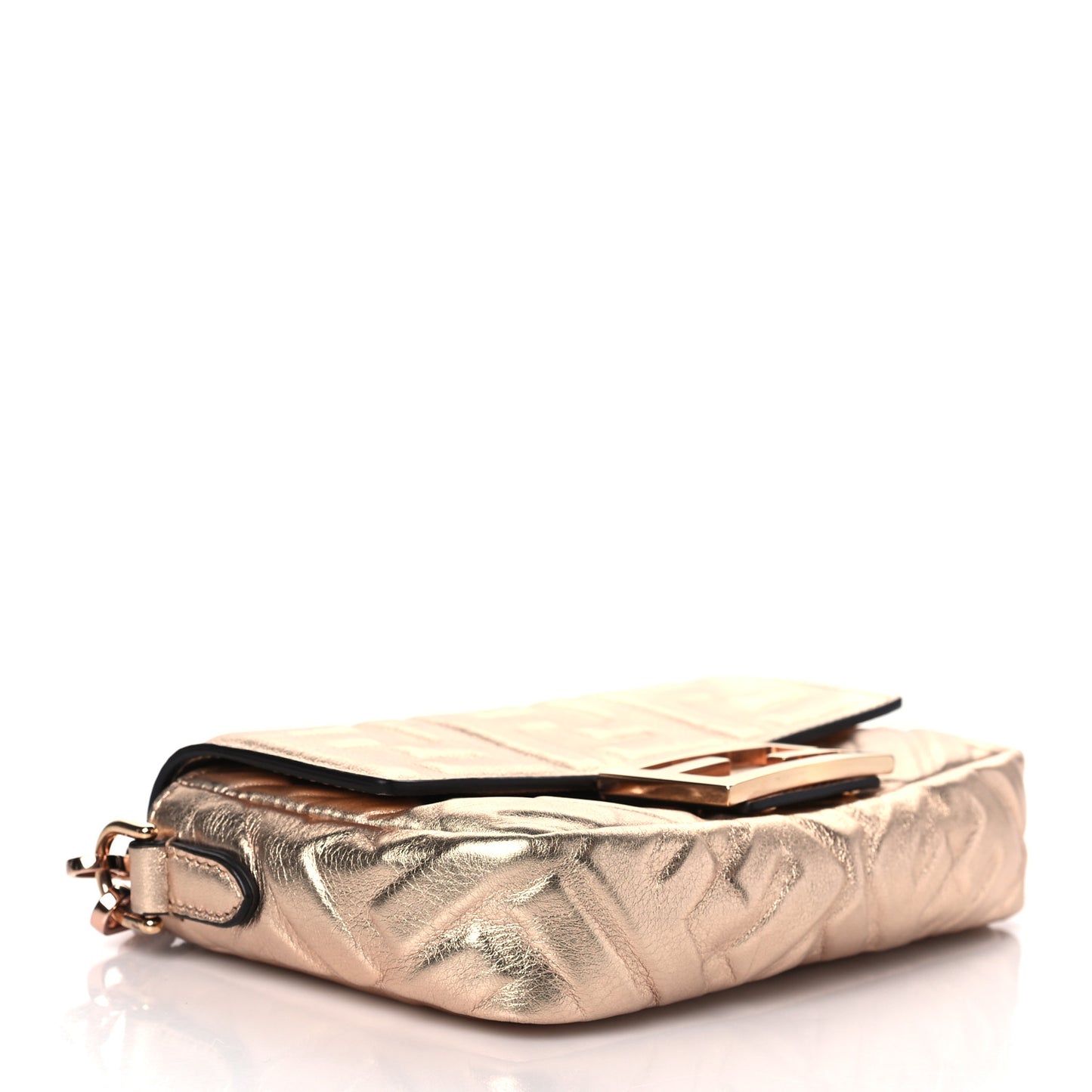 Vitello Laminato FF 1974 Embossed Mini Baguette Rame