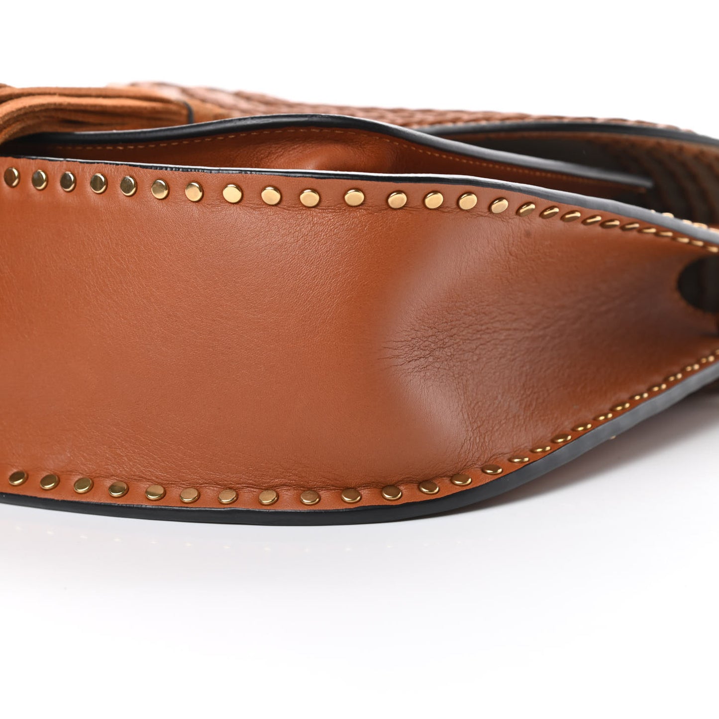 Calfskin Braided Medium Hudson Shoulder Bag Caramel