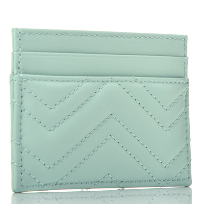 Gucci Calfskin Matelasse GG Marmont Card Holder Water Green 3 of 6