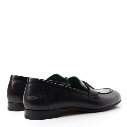 Hermes Goatskin Womens Paris Loafers 37 Black 4 of 8