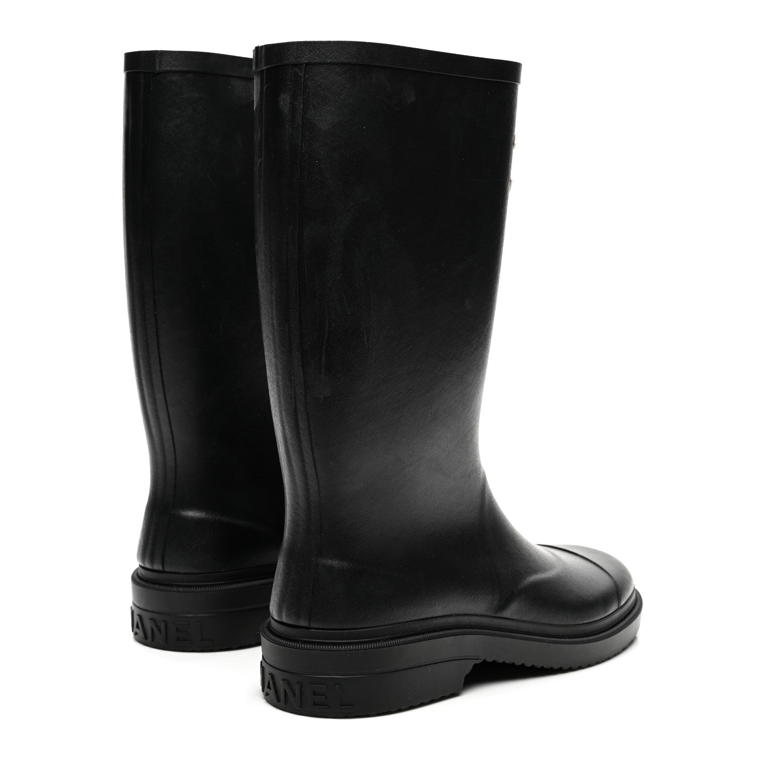 Chanel Caoutchouk CC High Boots 38 Black 4 of 9