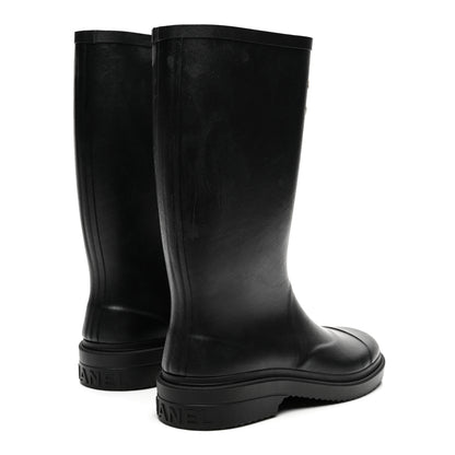 Chanel Caoutchouk CC High Boots 38 Black 4 of 9