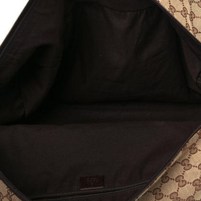 Gucci GG Monogram Web Large Collapsible Carry On Duffle Beige Brown 5 of 11