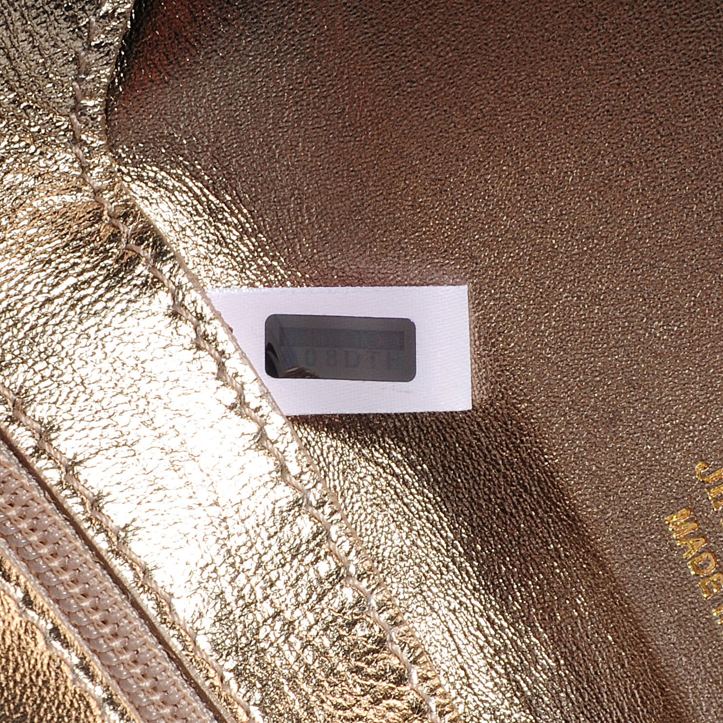 Leather Clutch Bag Metallic Gold