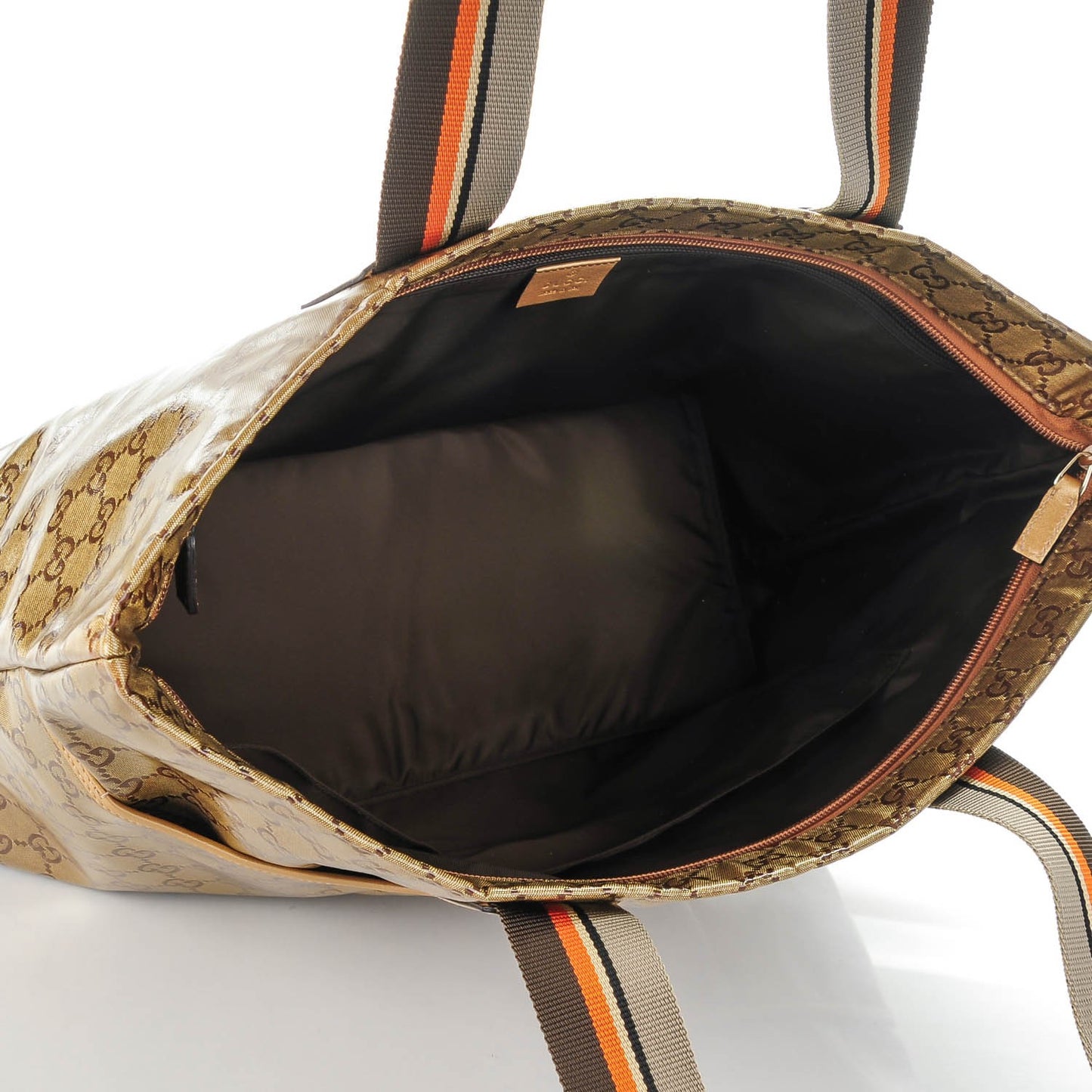 Crystal Monogram Web Diaper Tote Bronze