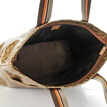Gucci Crystal Monogram Web Diaper Tote Bronze 5 of 7