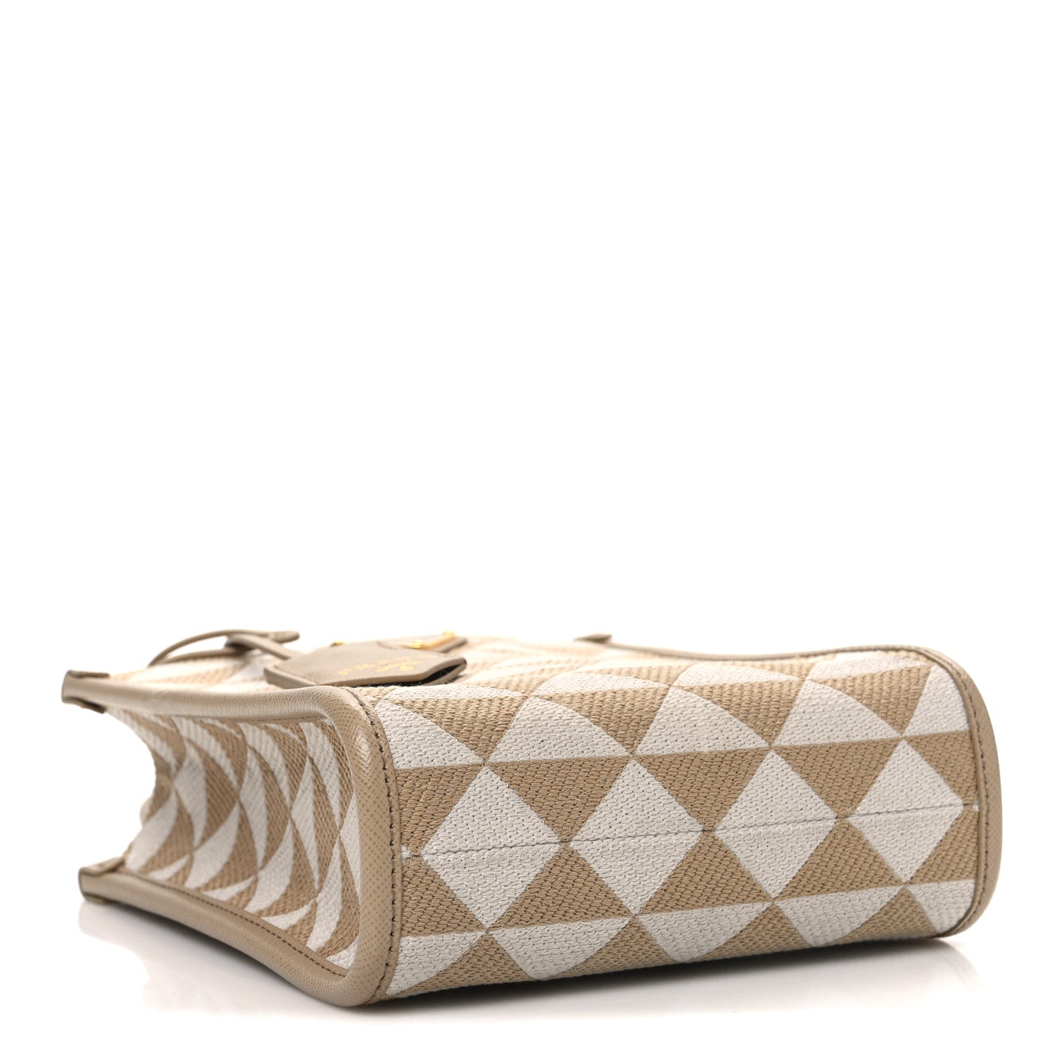 Prada Jacquard Saffiano Triangolo Symbole Embroidered Micro Tote