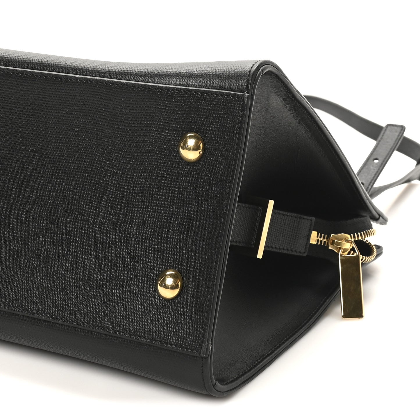Textured Calfskin Medium Classic Y Cabas Black