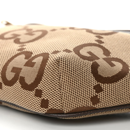 Gucci Monogram Jumbo GG Textured Dollar Calfskin Web Belt Bag Camel Ebony New Acero 9 of 9