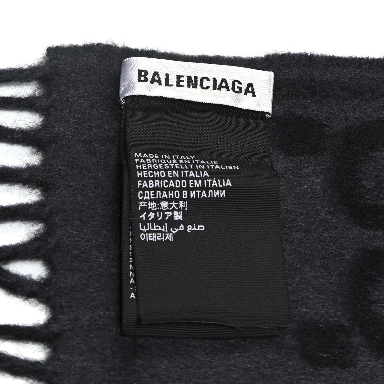 Gucci X BALENCIAGA Cashmere All Over Macro Print Scarf Black 3 of 3