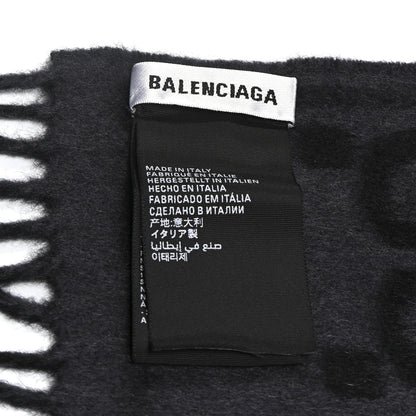 Gucci X BALENCIAGA Cashmere All Over Macro Print Scarf Black 3 of 3