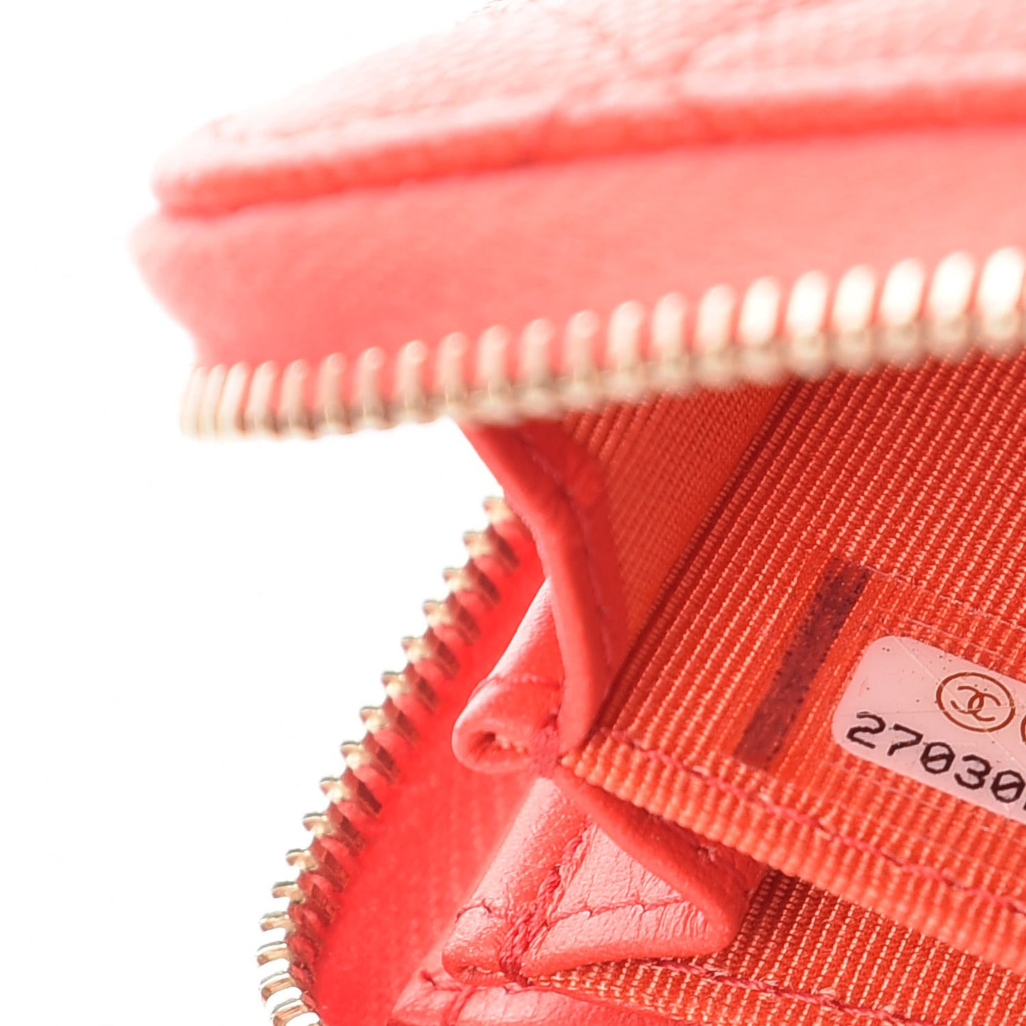 Caviar Quilted Zip Coin Purse Red