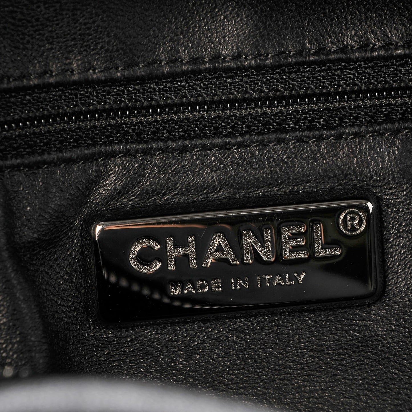 Metallic Goatskin Large Luxe Ligne Bowler Black
