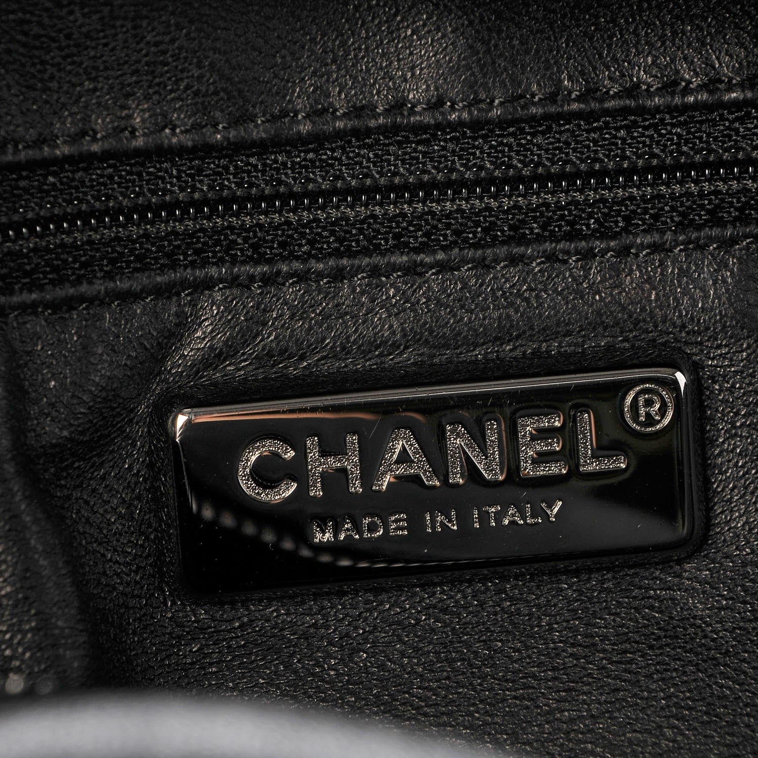 Chanel Metallic Goatskin Large Luxe Ligne Bowler Black 6 of 8