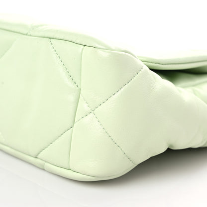 Chanel Goatskin Quilted Medium Chanel 19 Flap Light Green 9 of 10