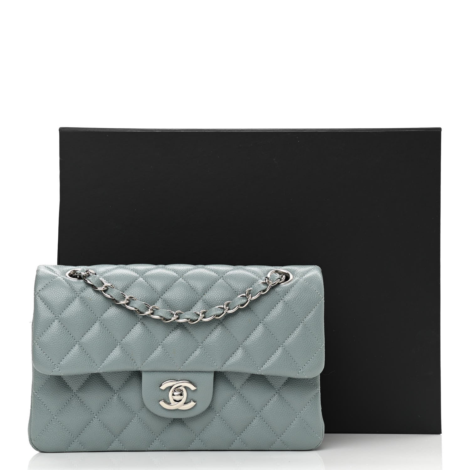 Chanel Caviar Quilted Small Double Flap Light Blue 11 of 11