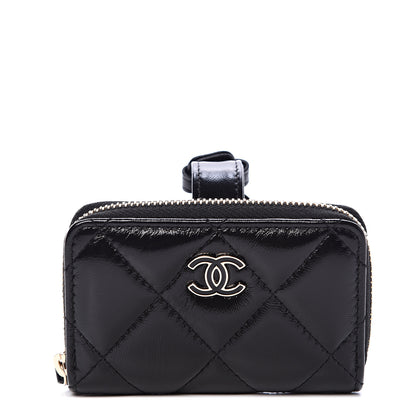 Chanel Shiny Lambskin Coin Purse Bracelet Black 1 of 7