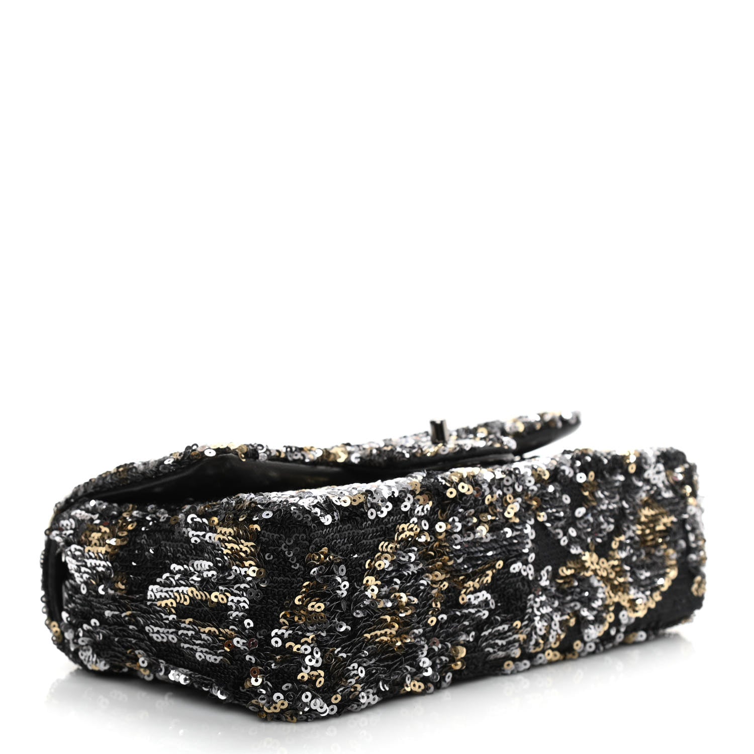 Chanel Sequin Mini Rectangular Flap Gold Silver 4 of 10