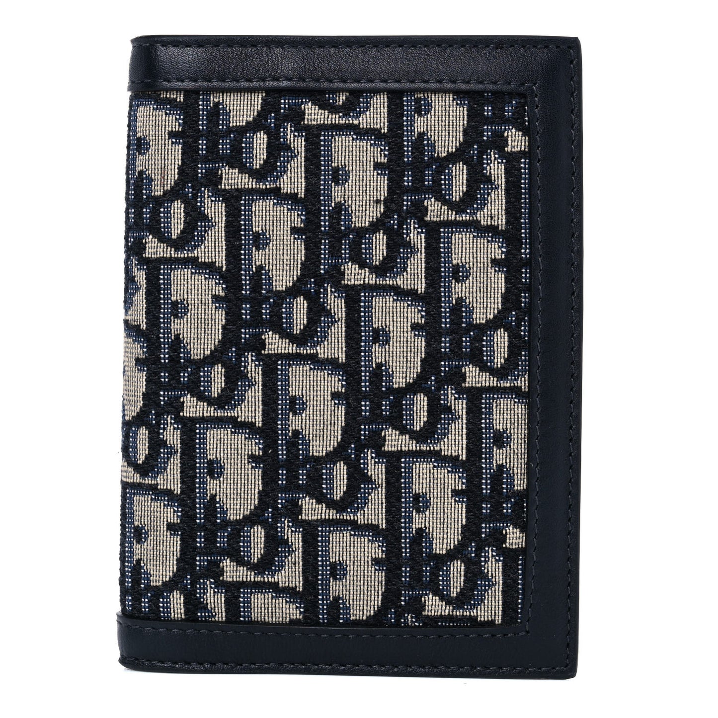Calfskin Oblique Passport Holder Blue