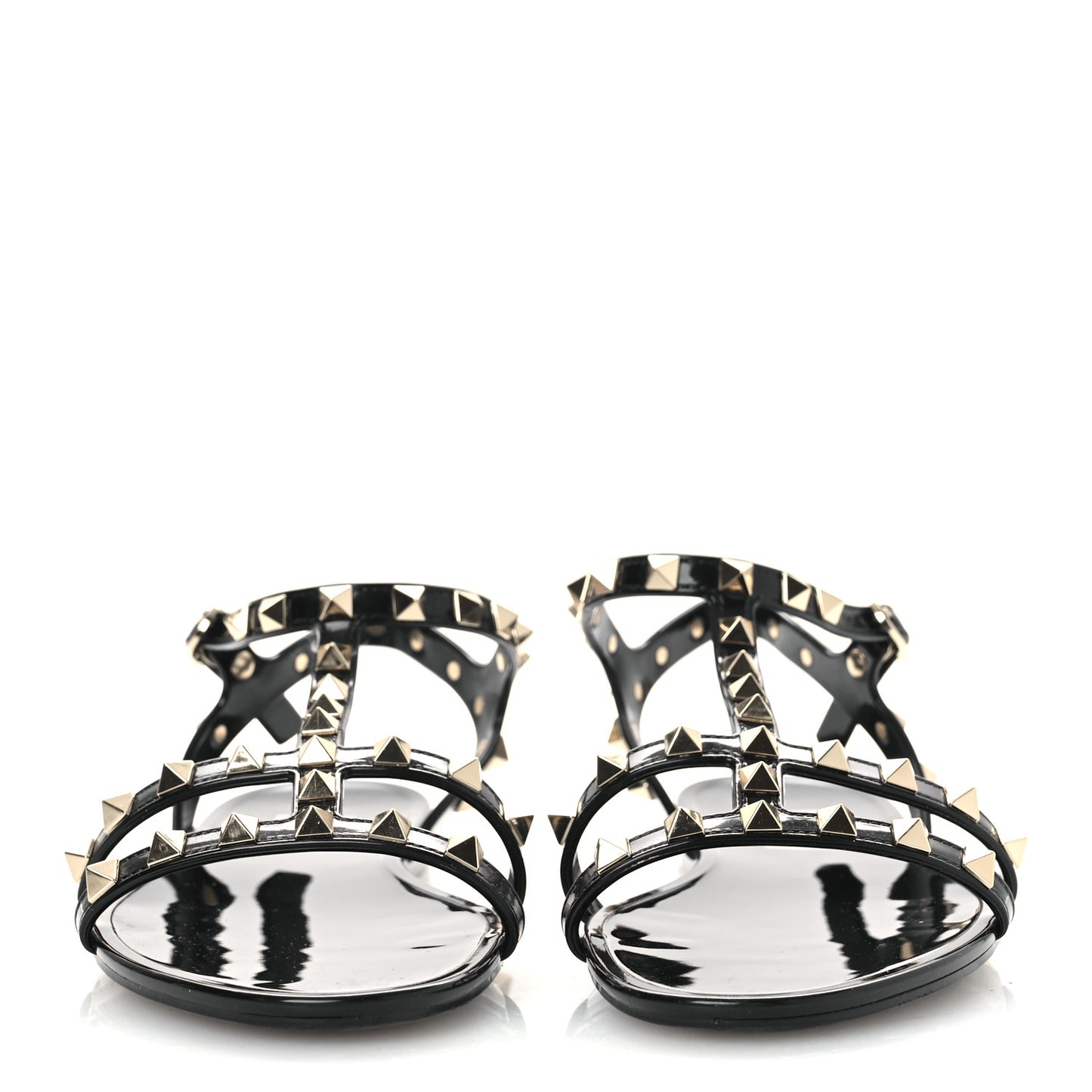 PVC Jelly Rockstud Caged Sandals 38 Black