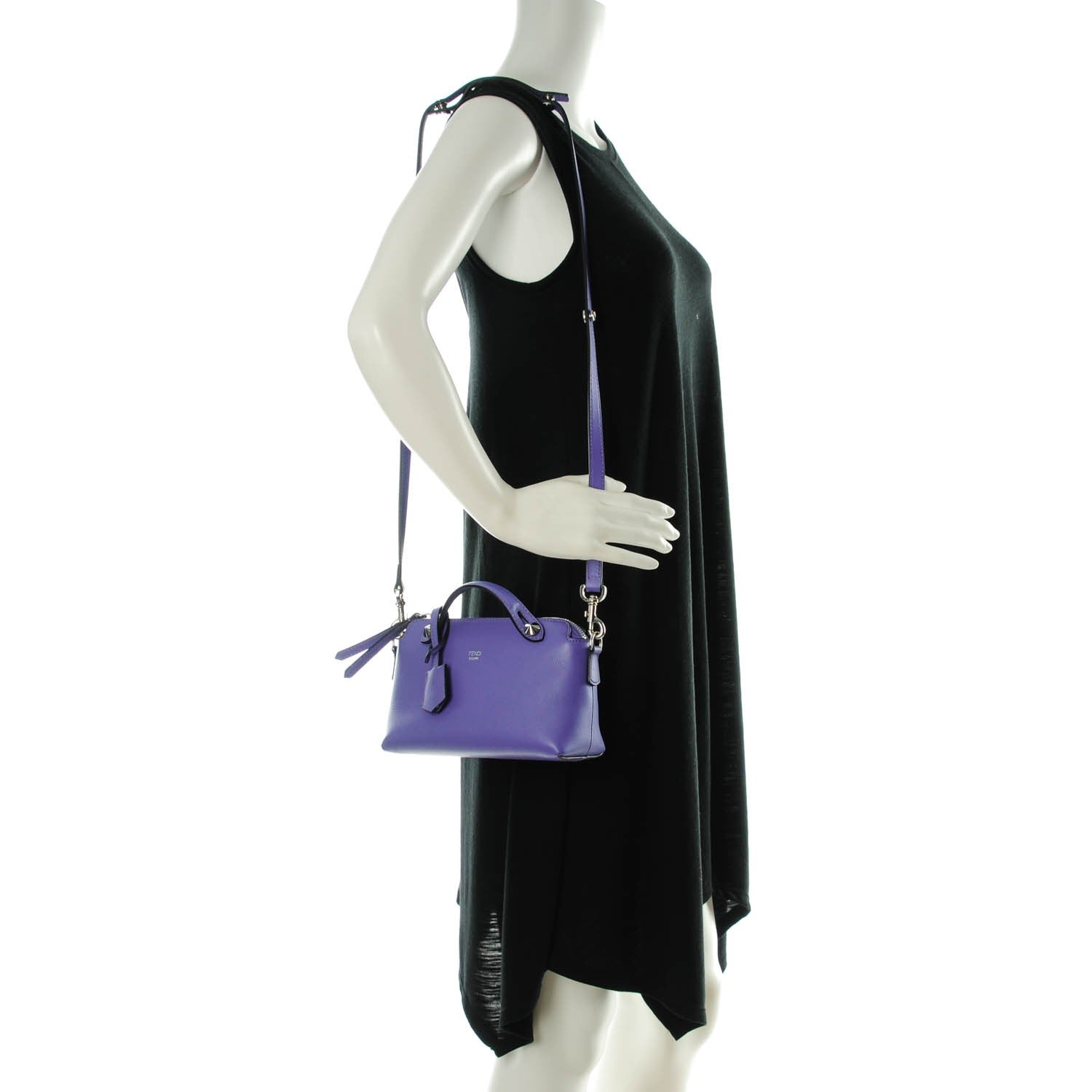 Fendi Vitello Dolce Mini By The Way Boston Bag Viola Cassis 2 of 18