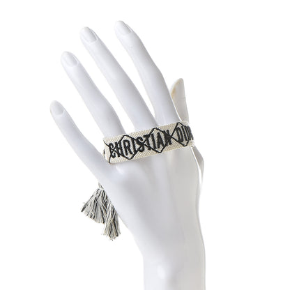 Christian Dior Woven Cotton J'Adior Friendship Bracelet White Black 2 of 4