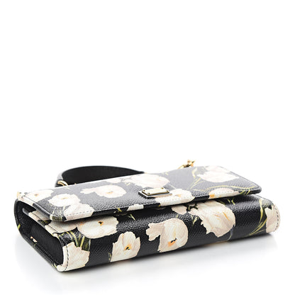 Dolce & Gabbana Dauphine Tulip Print Mini Von Bag Black 3 of 9