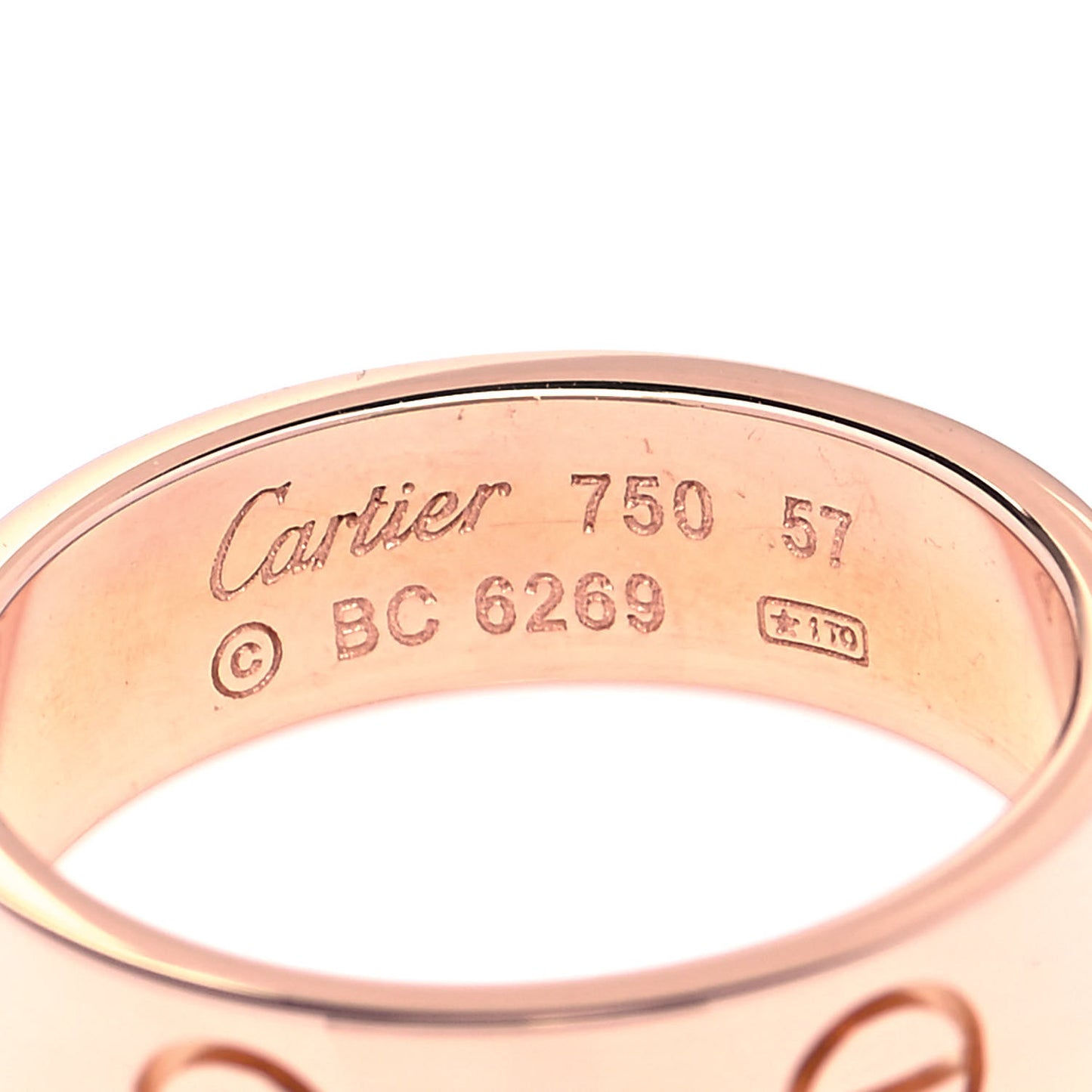 18K Pink Gold 6mm LOVE Ring 57 8