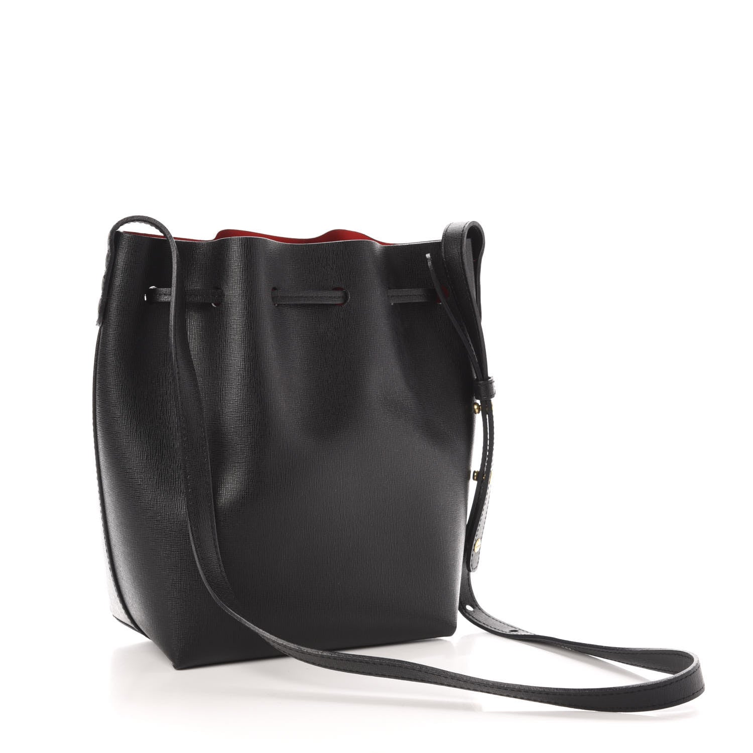 Mansur Gavriel Saffiano Mini Bucket Bag Black Flamma 3 of 9
