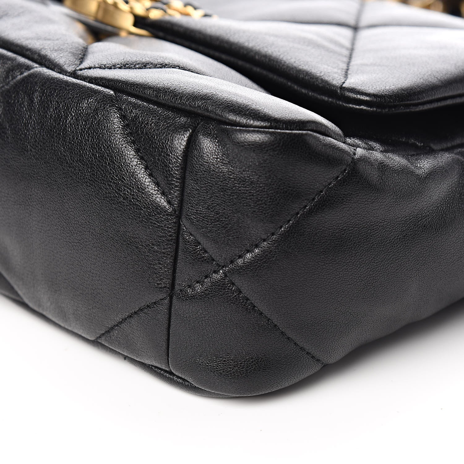 Chanel Goatskin Quilted Medium 19 Flap Black 9 of 10