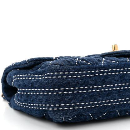 Chanel Denim Quilted Medium Denim Trip Single Flap Blue 9 of 11