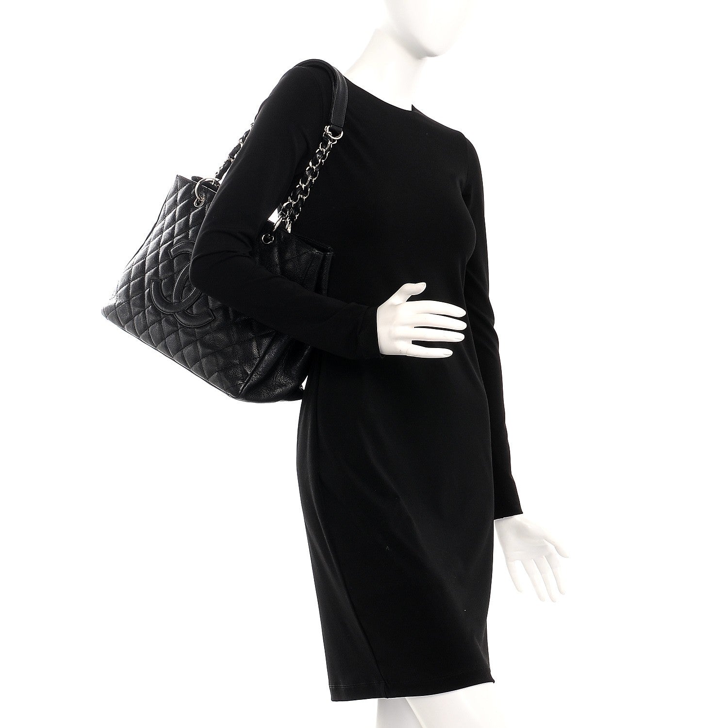Chanel Caviar Quilted Grand Shopping Tote GST Black 2 of 8
