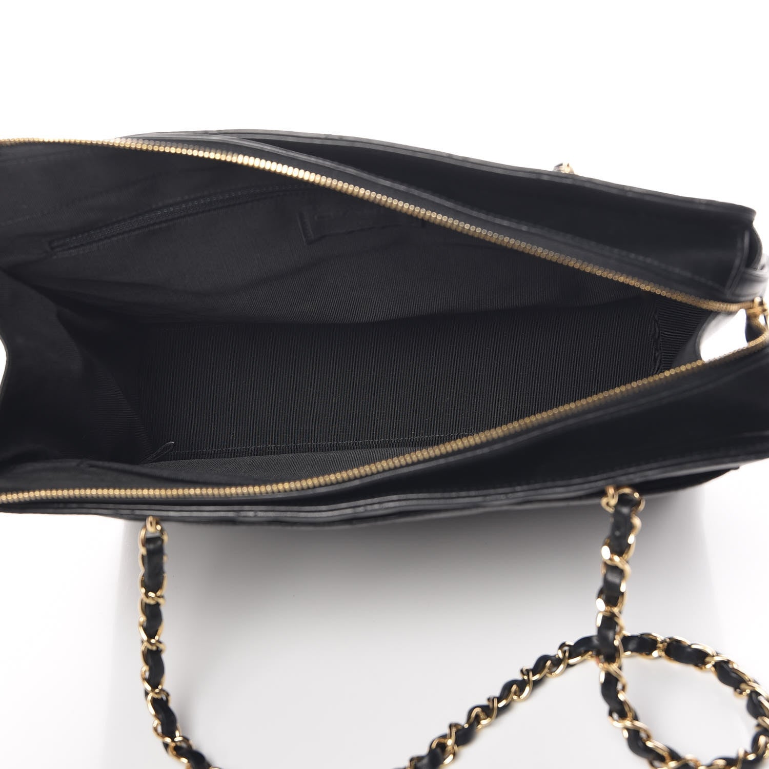 Chanel Lambskin Quilted CC Shopping Tote Black 5 of 15