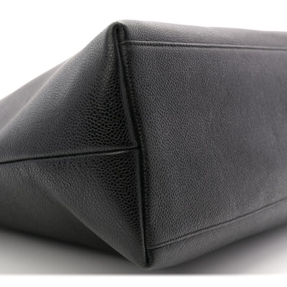 Chanel Caviar Large CC Shoulder Bag Black Black 9 of 10