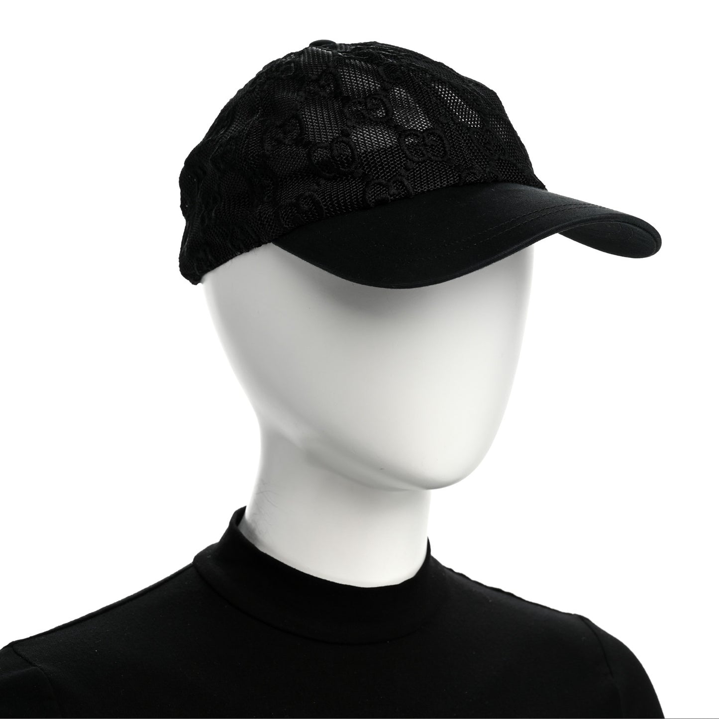 Mesh GG Monogram Shivali Baseball Hat M Black