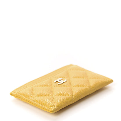 Chanel Caviar Quilted Card Holder Yellow 4 of 10