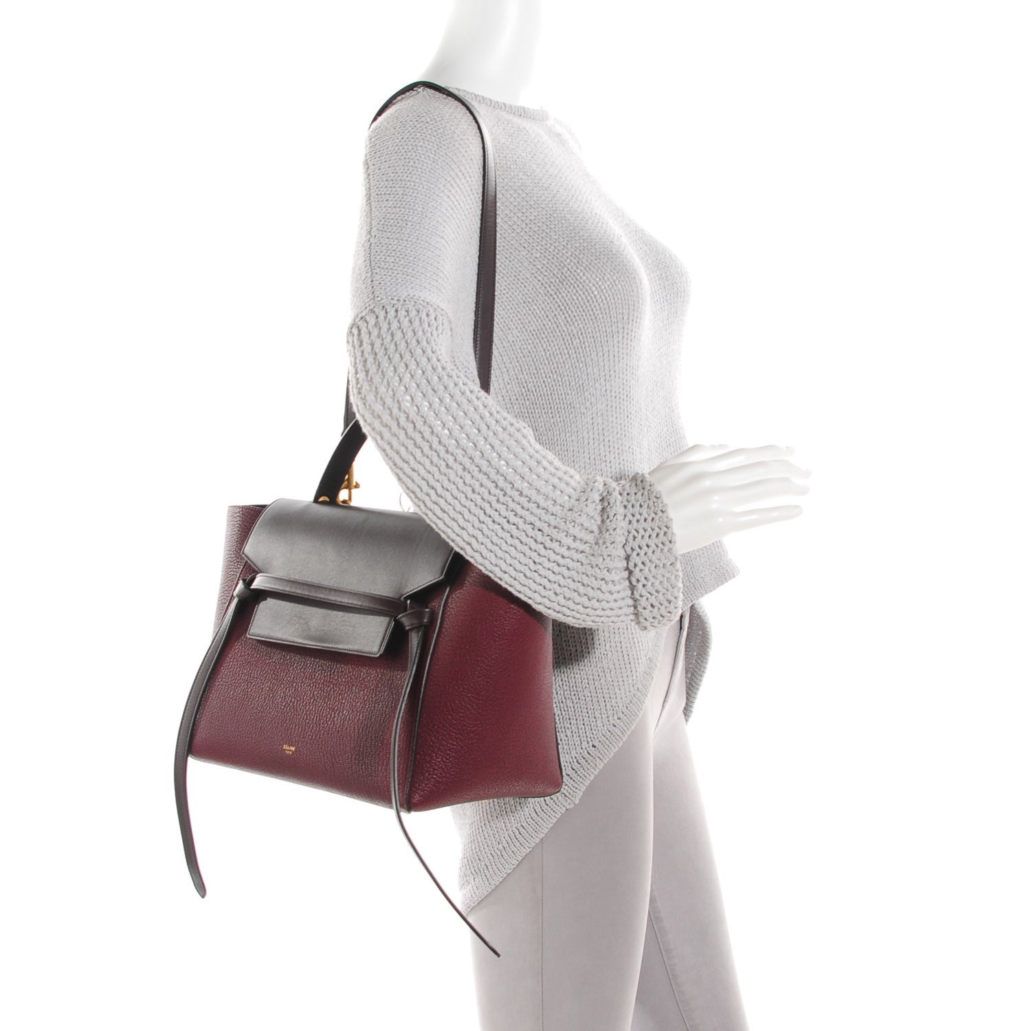 Celine Goatskin Smooth Calfskin Mini Belt Bag Burgundy 2 of 10