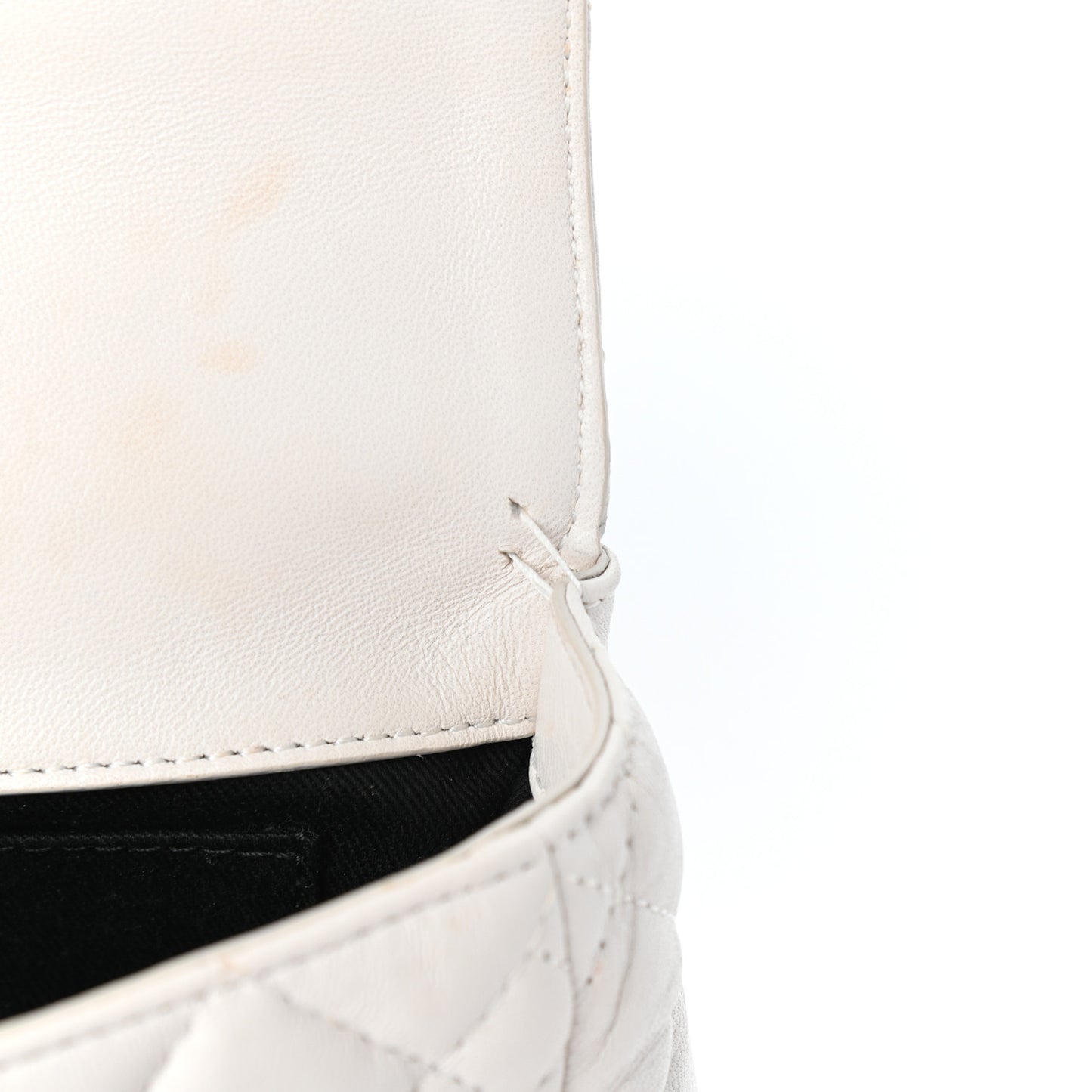 Nappa Quilted Icon Shoulder Bag White