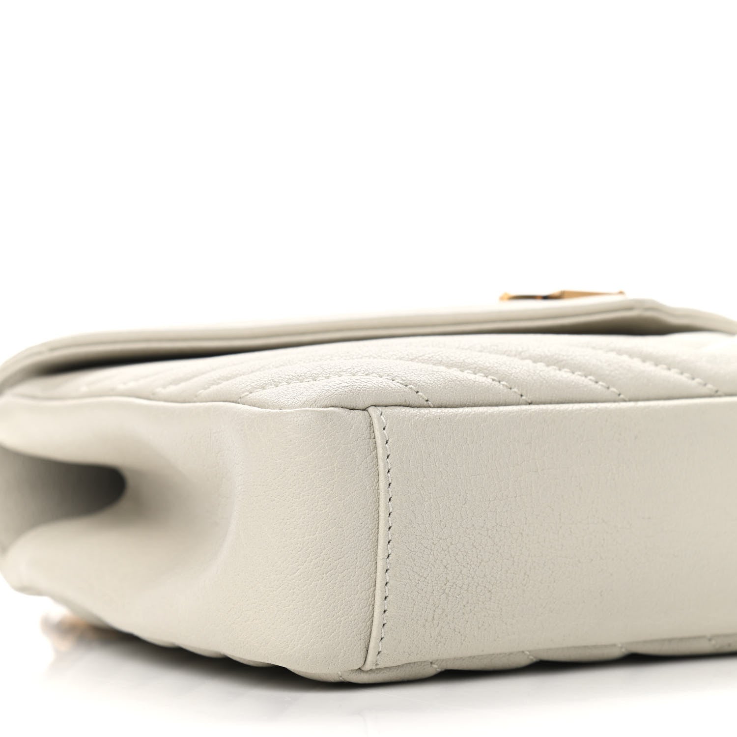 Saint Laurent Sheepskin Matelasse Chevron Monogram Medium College Bag Crema Soft 6 of 12
