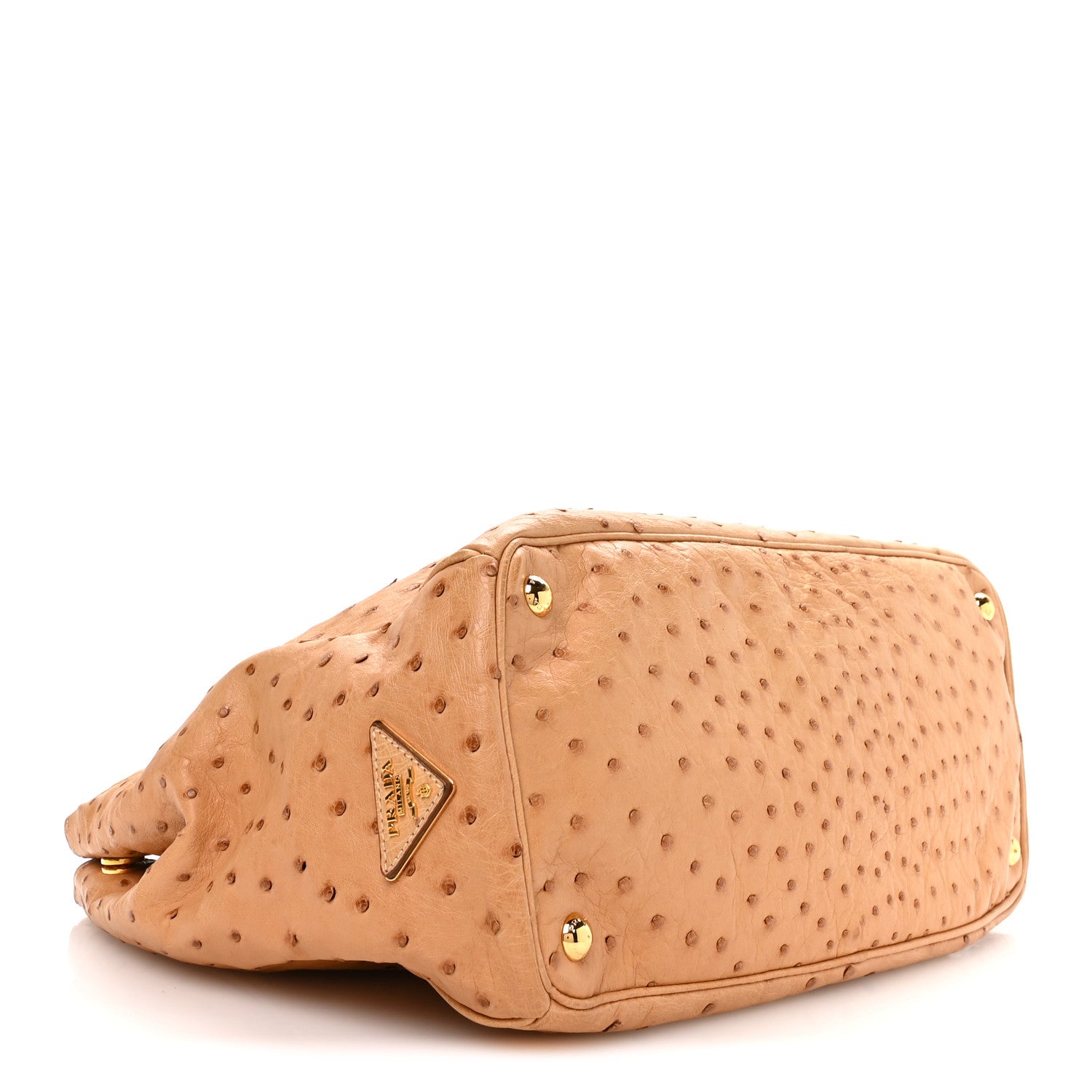 Prada Ostrich Large Galleria Double Zip Tote Cognac 4 of 12