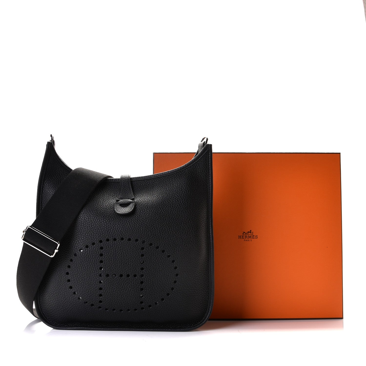 Hermes Taurillon Clemence Evelyne III PM Black 10 of 10