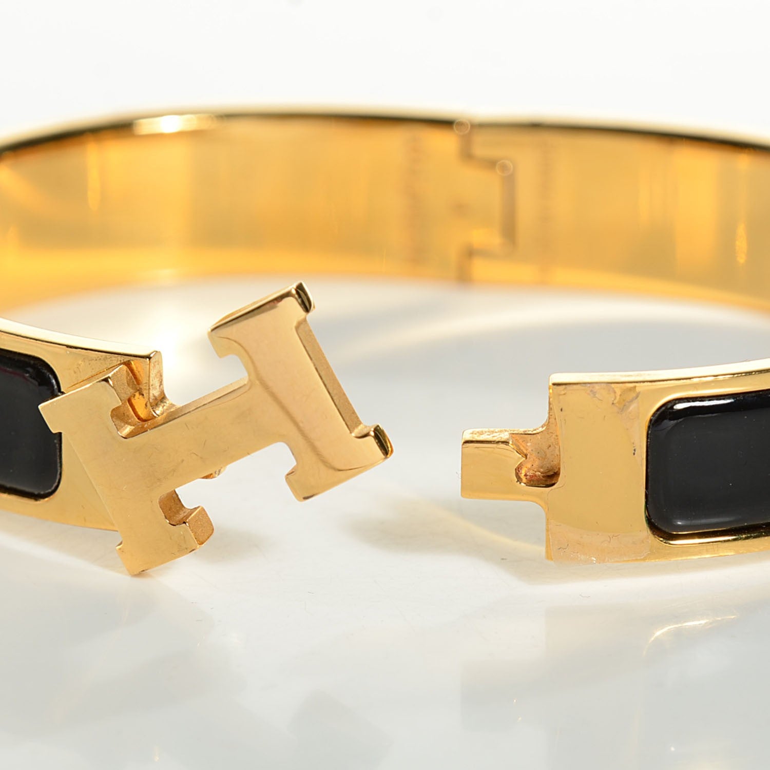 Hermes Enamel Narrow Clic Clac H Bracelet GM Black 4 of 6