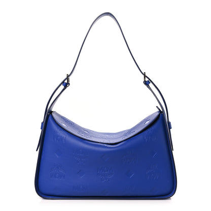 MCM Calfskin Ottomar Medium Aren Flap Hobo Bag Soladite Blue 1 of 8