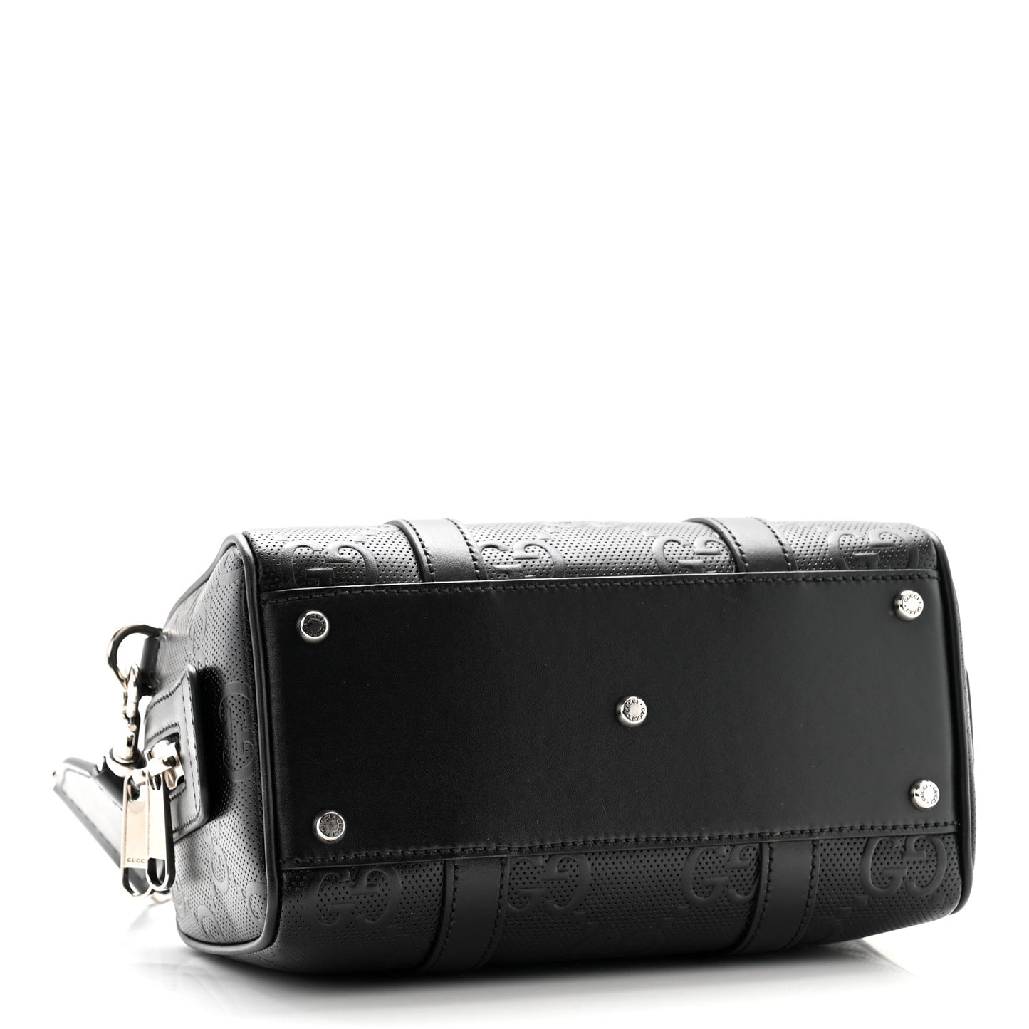 Calfskin GG Tennis Embossed Mini Duffle Bag Black