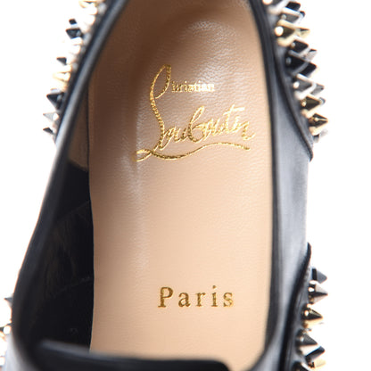 Christian Louboutin Calfskin Studded Womens Oxfords 38 Blackn Gold 11 of 11