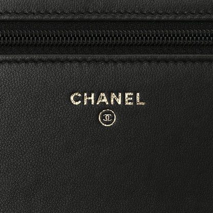 Chanel Velvet Pearl Diamond Embellished Wallet On Chain WOC Black 6 of 12