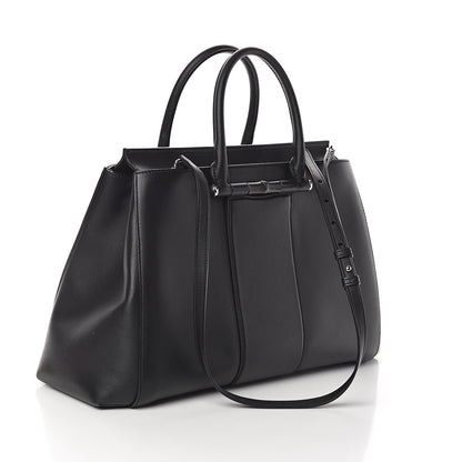 Gucci Calfskin Lady Bamboo Top Handle Bag Black 2 of 8