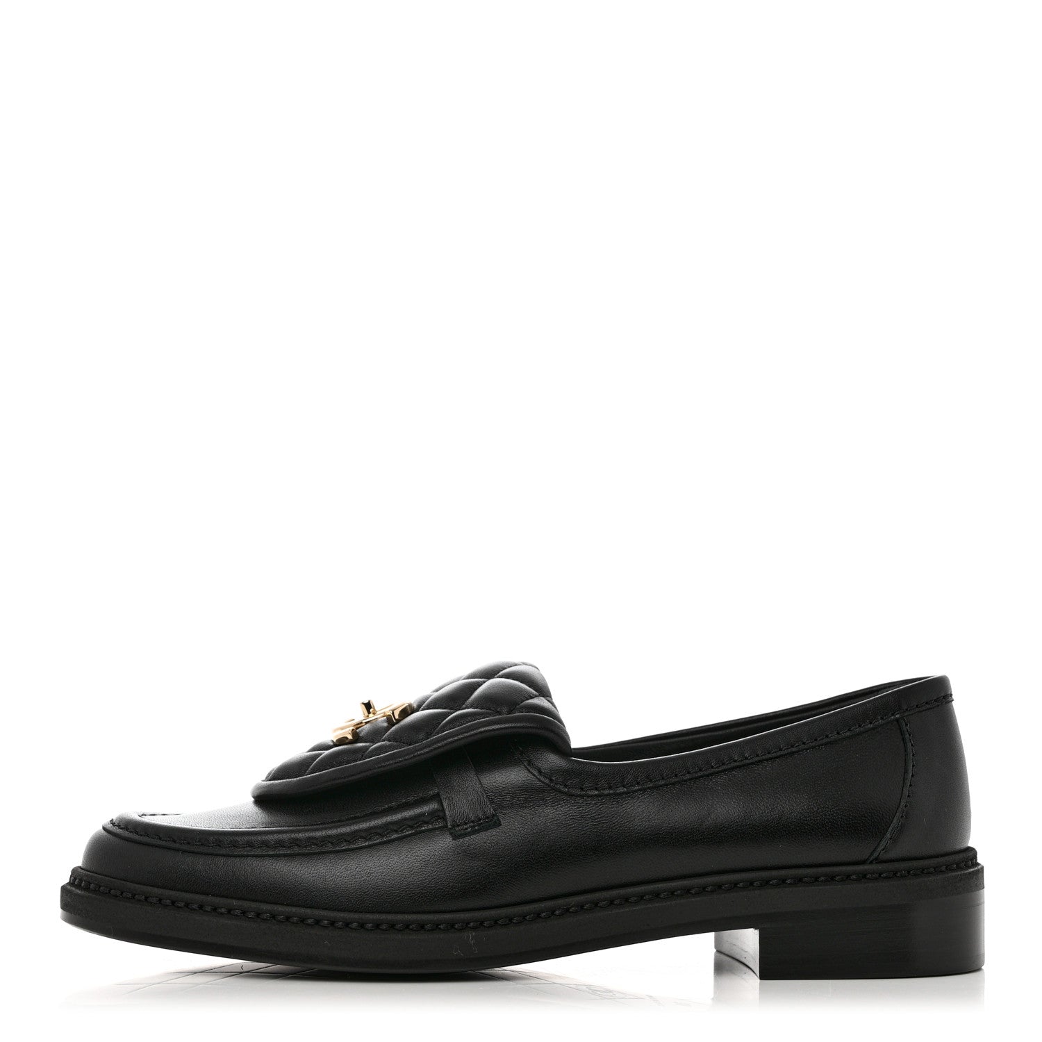 Chanel Lambskin Quilted CC Turnlock Loafers 38 Black 1 of 9