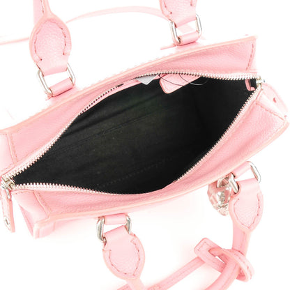 Alexander McQueen Pebbled Calfskin Mini Padlock Geisha Pink 5 of 7